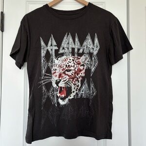 Def Leppard Black Short Sleeve Tee Shirt Size Medium